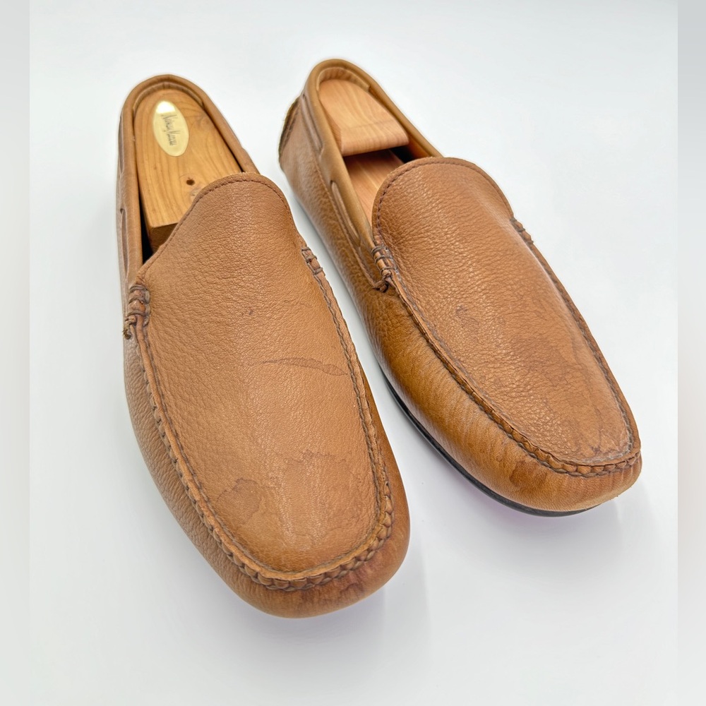 Frye Lewis Venetian Brown‎ Leather Driving Loafers Size 12